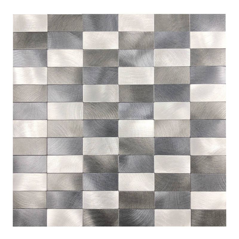 DIP Design is Personal 10pk Stack 12'' x 12'' Tiles Backsplash Silver Mix