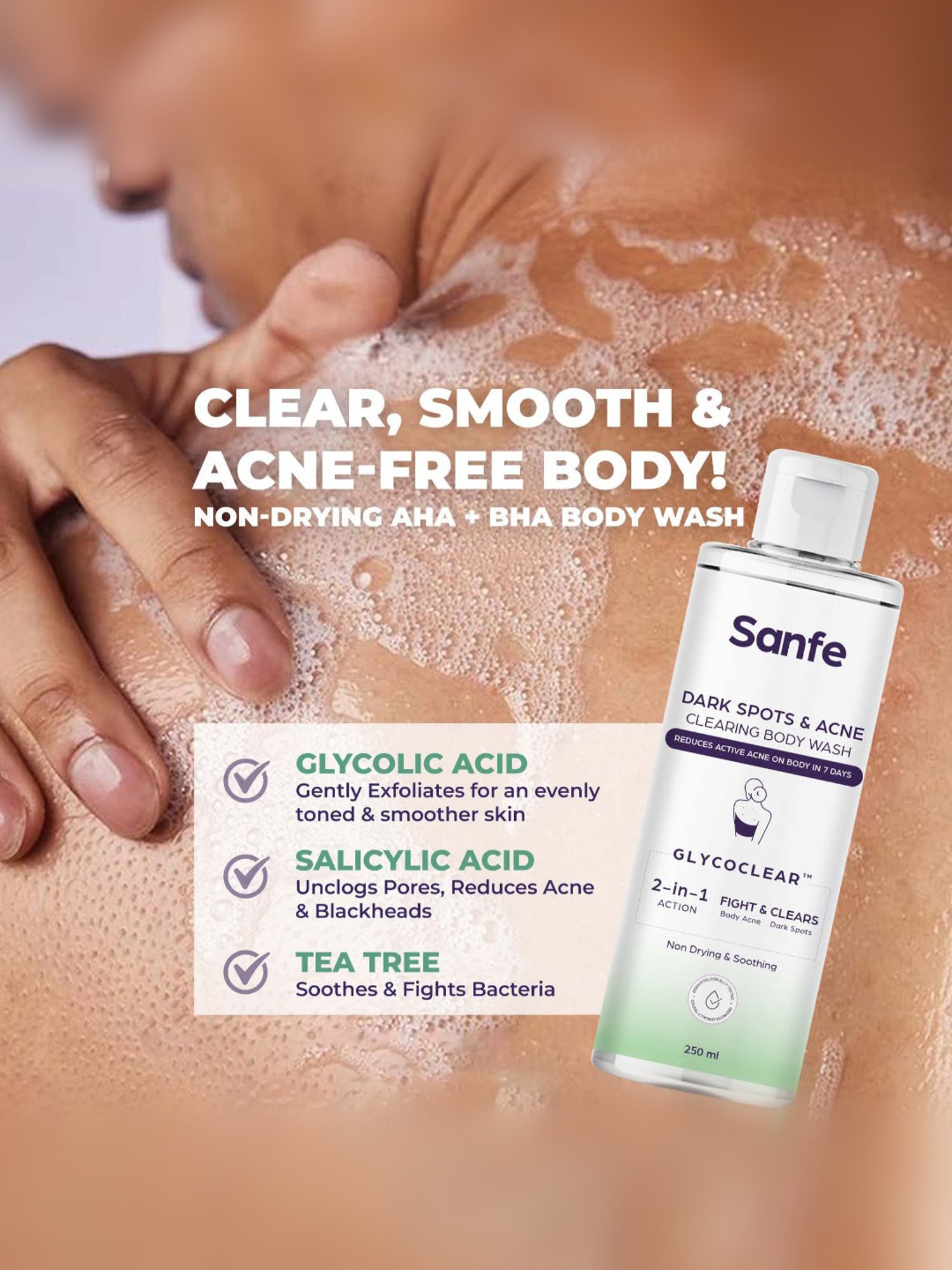 Sanfe Dark Spots & Acne Clearing Body Wash - 250 ml