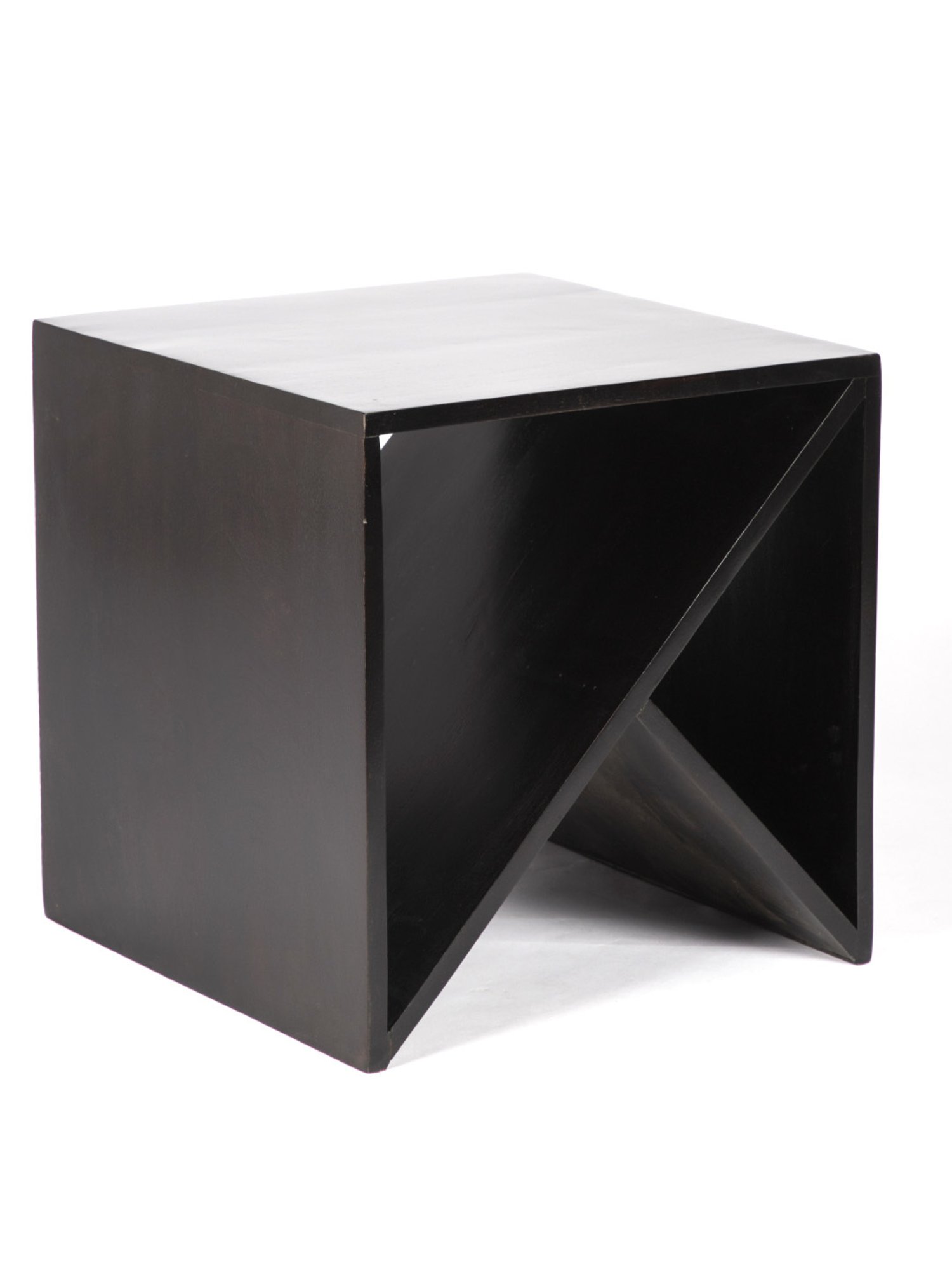 Ikiriya Noah Solid Dark Brown Wood End Table