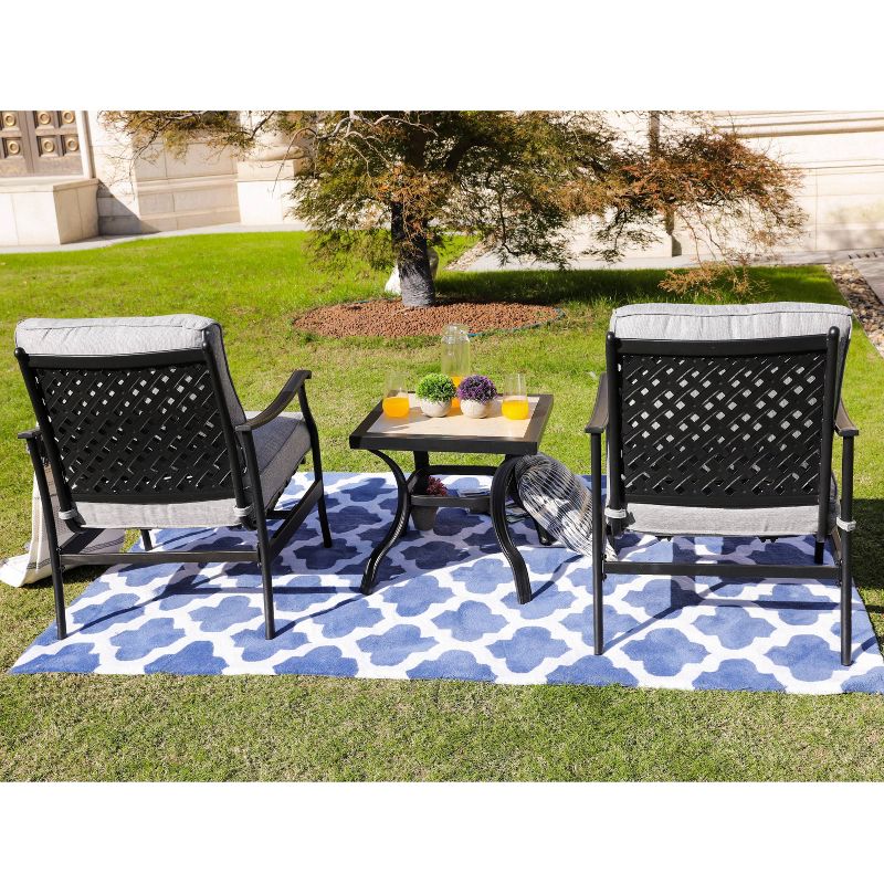 3pc Bistro Steel Patio Dining Sets Gray - Lokatse