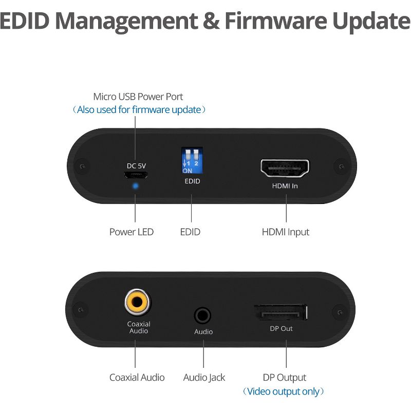 SIIG HDMI 2.0 to DisplayPort 1.2 Converter - 4Kx2K 60Hz - Functions: Signal Conversion - 3840 x 2160 - DisplayPort - USB - Audio Line Out