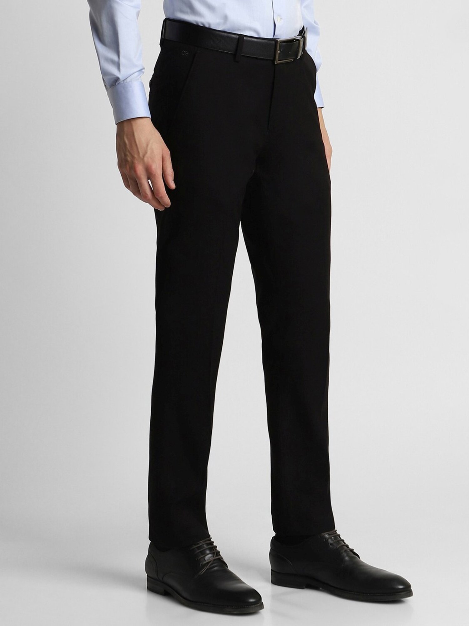 Peter England Black Slim Fit Trousers