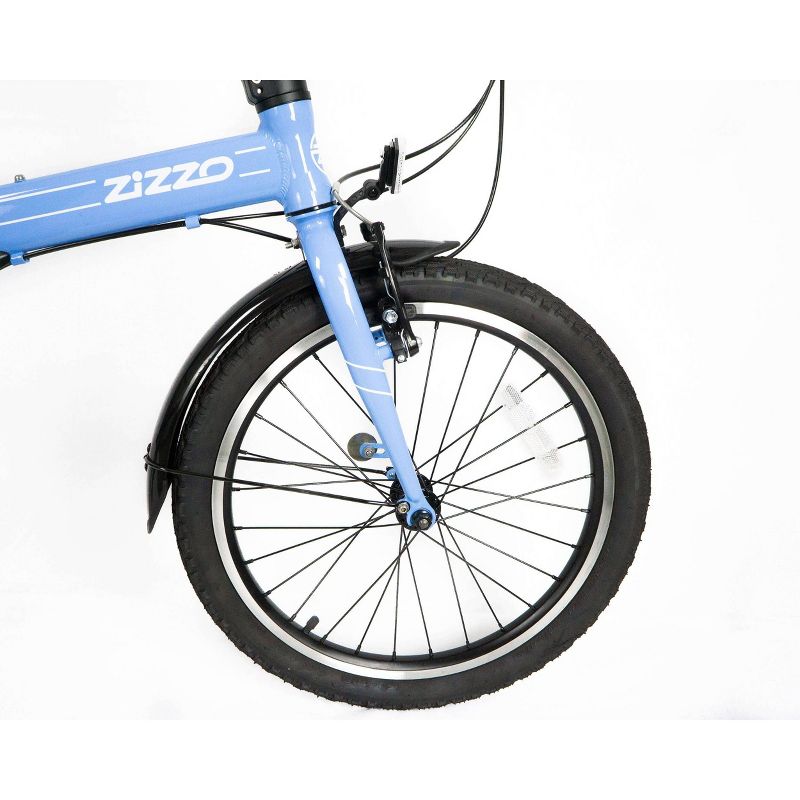 ZiZZO Via 7-Speed Aluminum 20" Folding Bike - Sky Blue