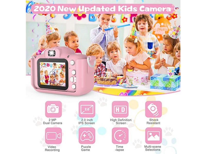 Kids Camera for Girls Boys, Kids Selfie Camera, Children's Camera 20.0MP HD Digital Video Camera for Children, Dual Camera Camcorder, 2.0 Inch IPS Screen, Great for 3-17 Y