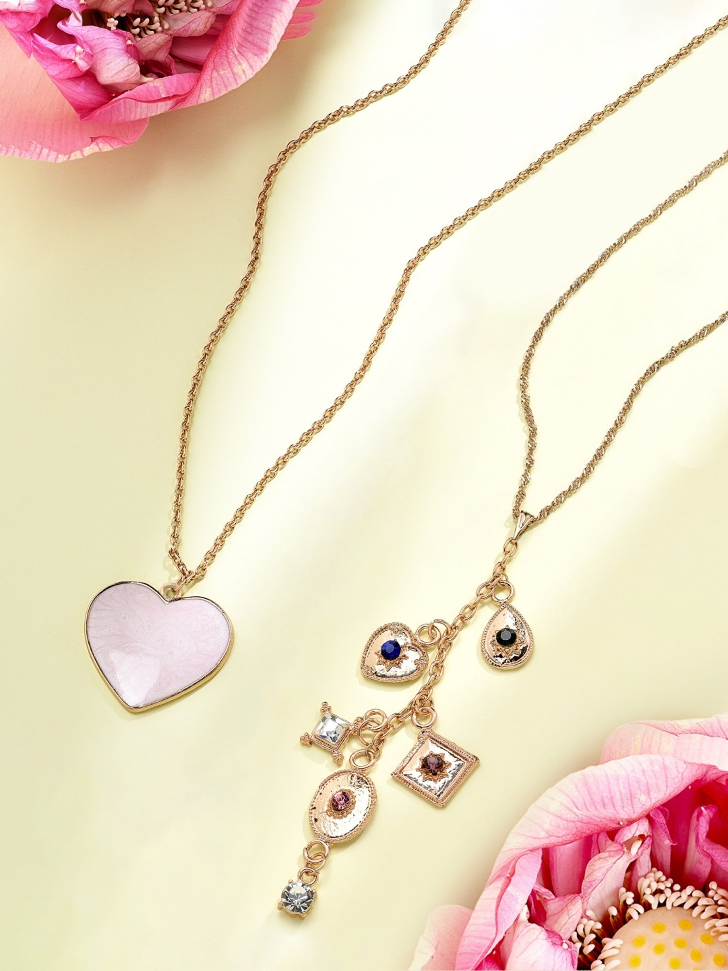 Zaveri Pearls Set of 2 Gold Tone Contemporary Chains -ZPFK15107