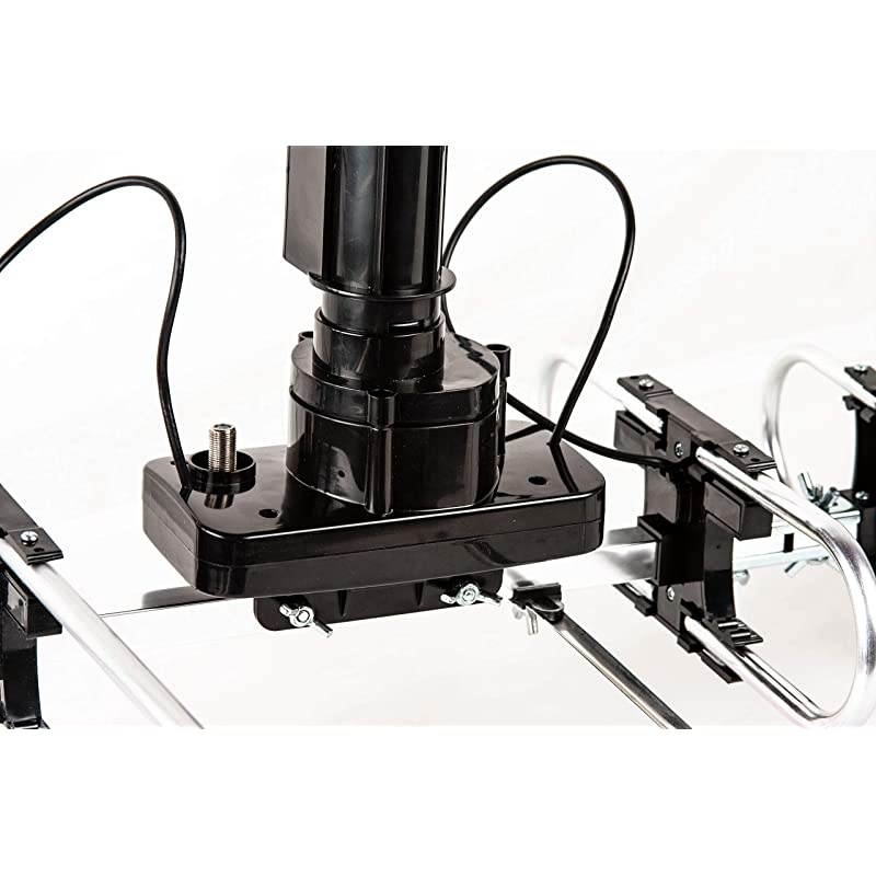 Outdoor HD TV Antenna 2019 Newest Model Up to 200 Miles Long Range with Motorized 360 Degree Rotation, UHF/VHF/FM Radio with Infrared Remote Control Advanced Design