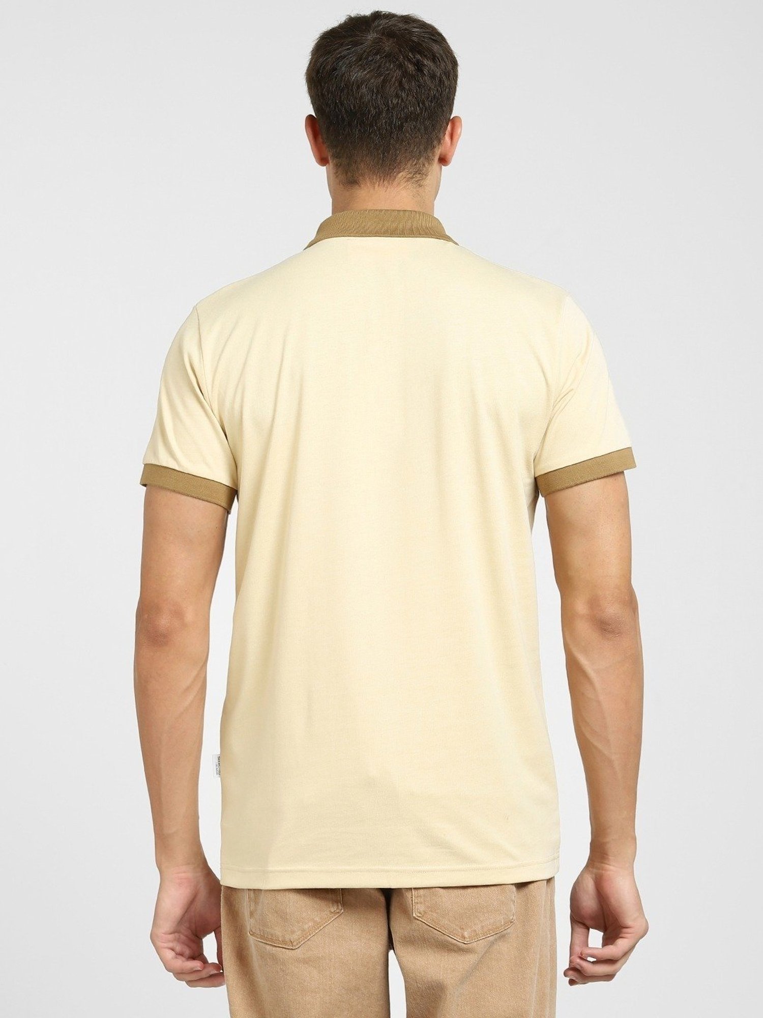 SELECTED HOMME Brown Cotton Regular Fit Polo T-Shirt