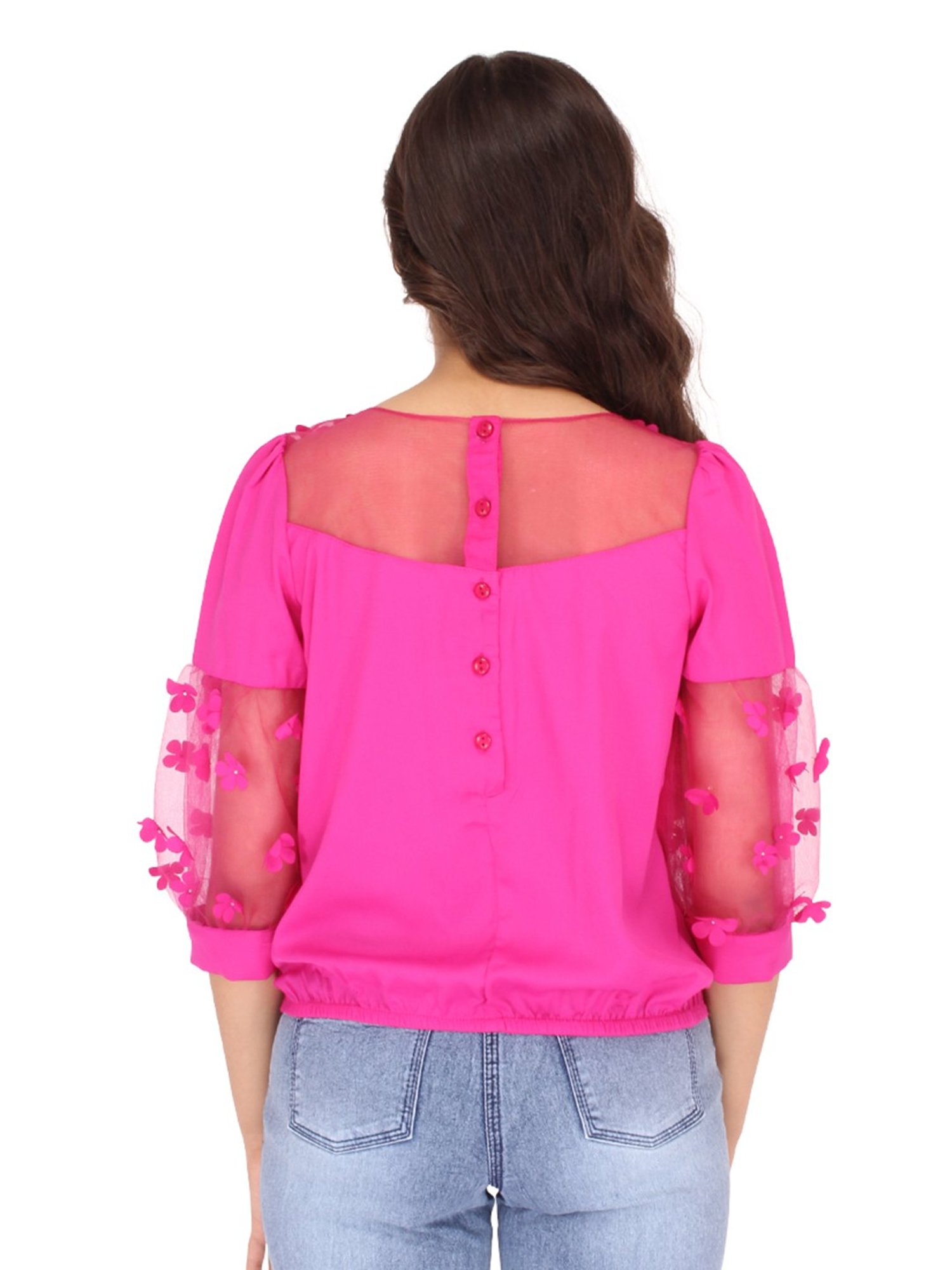 Cutecumber Kids Fuchsia Applique Top