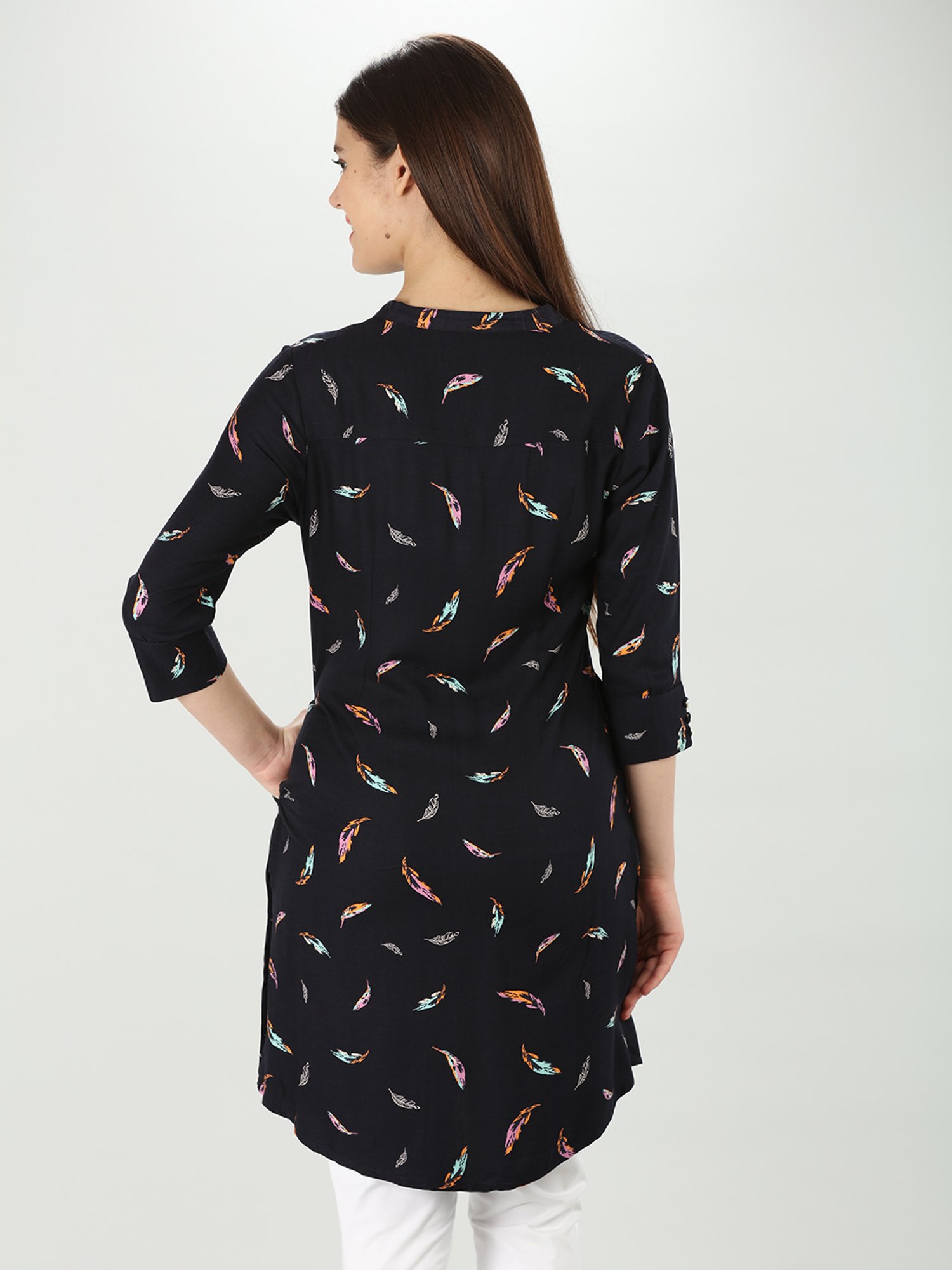 Mustard Navy Printed Shirt