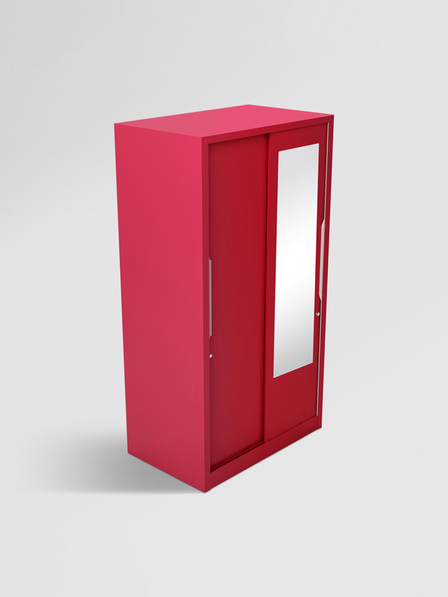 Godrej Interio Slide N Store Pro 2-Door Steel Wardrobe, Blush Red (1-Year Warranty, 1 Drawer)