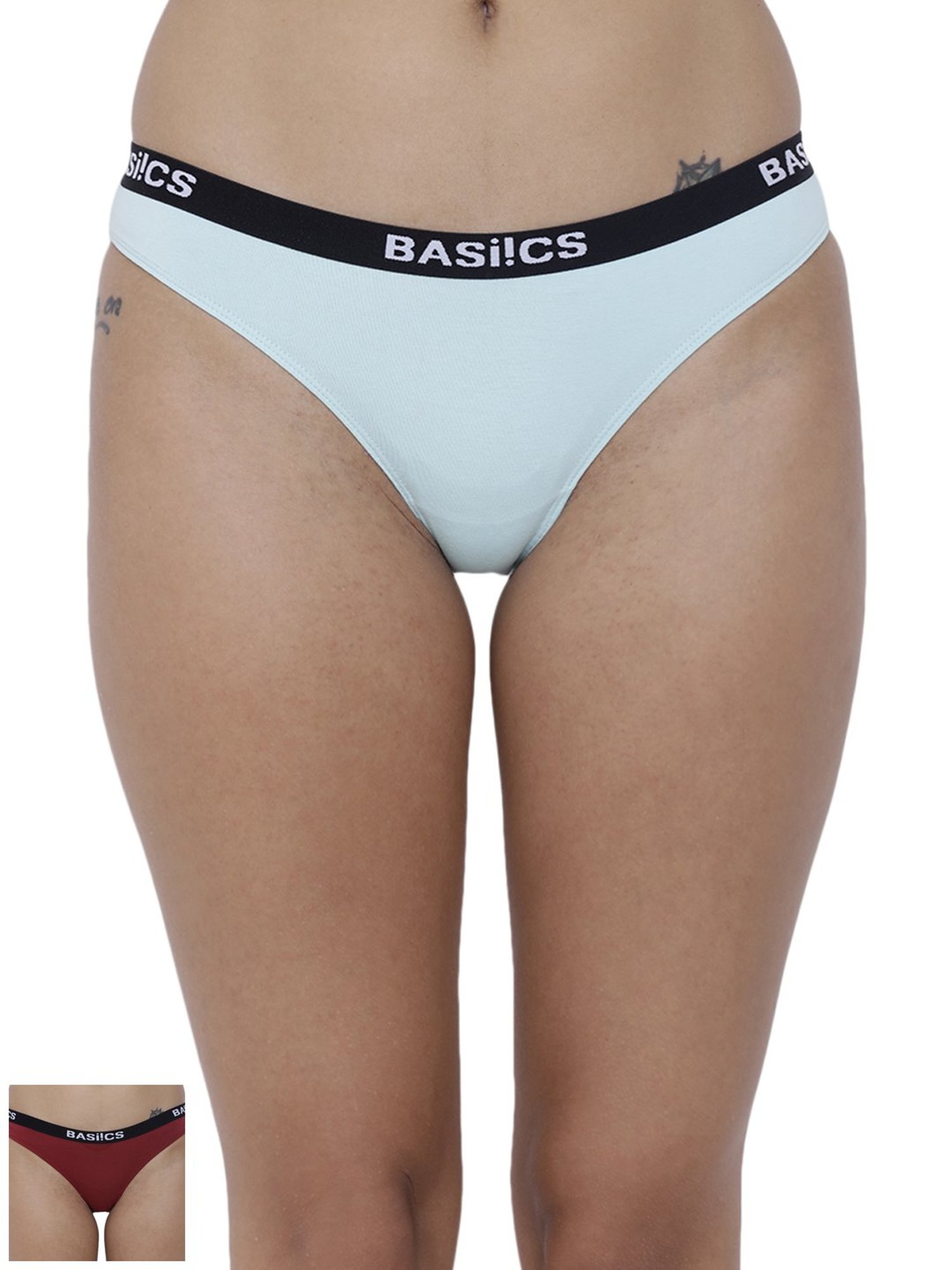 BASIICS by La Intimo Multicolor Cotton Bikini Panty ( Pack Of 2 )