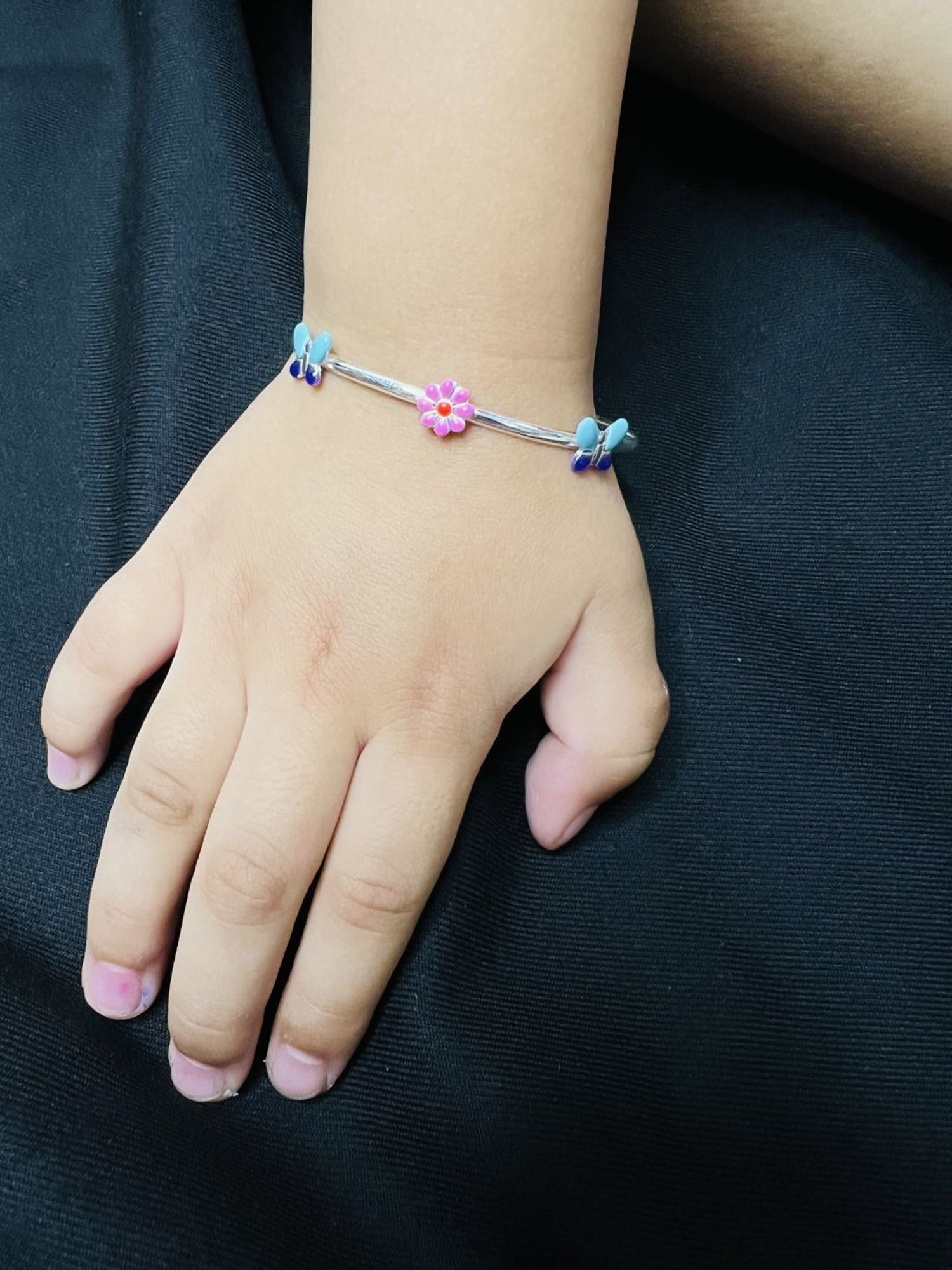 Arte Jewels 925 Sterling Silver Butterfly Chamas Bangle for Women & Girls