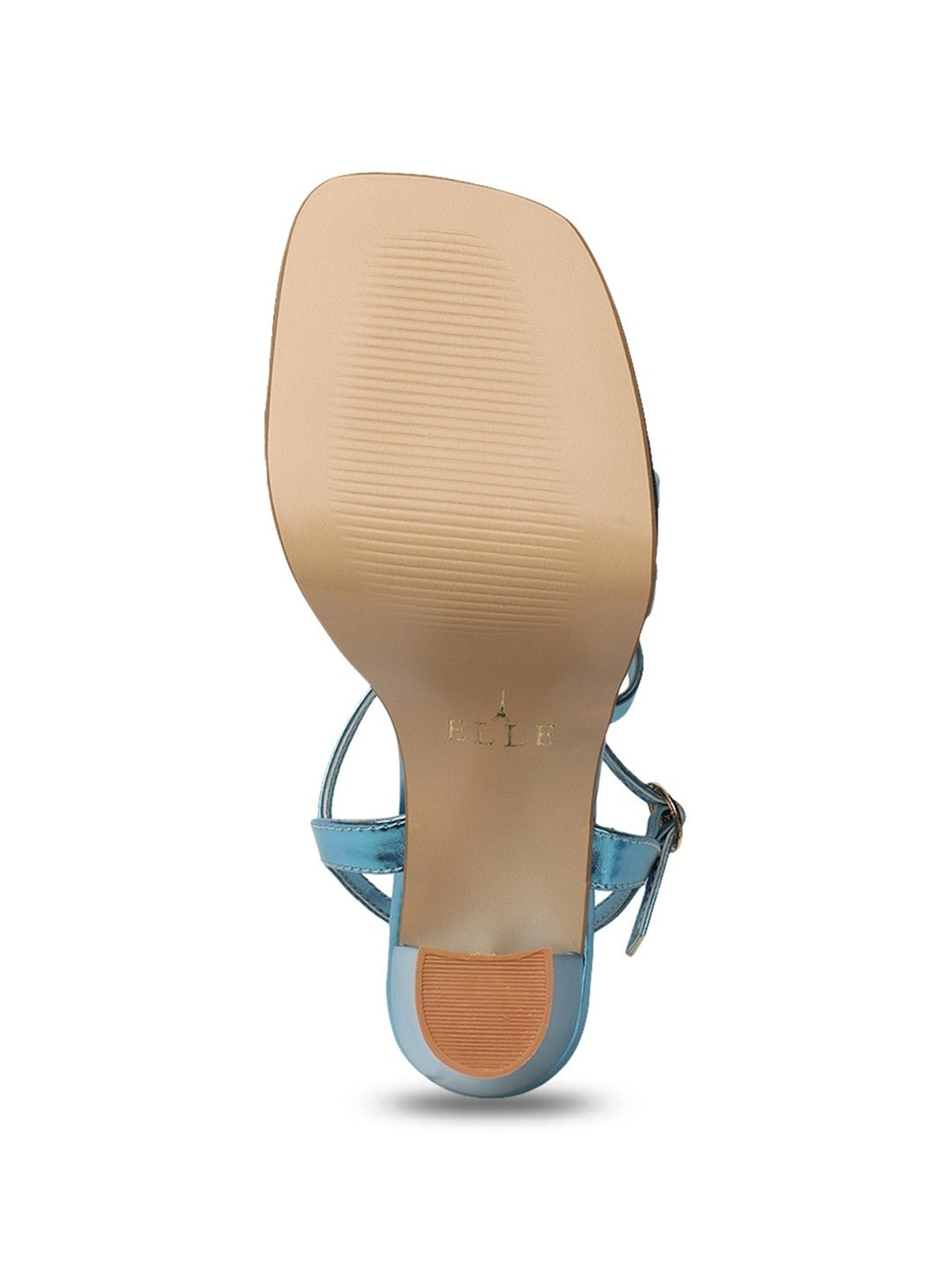 Elle Women's Metallic Blue Ankle Strap Sandals