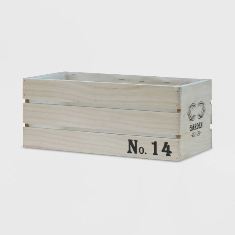 10" Rectangular Distressed Wood Crate Planter L - Gardenised