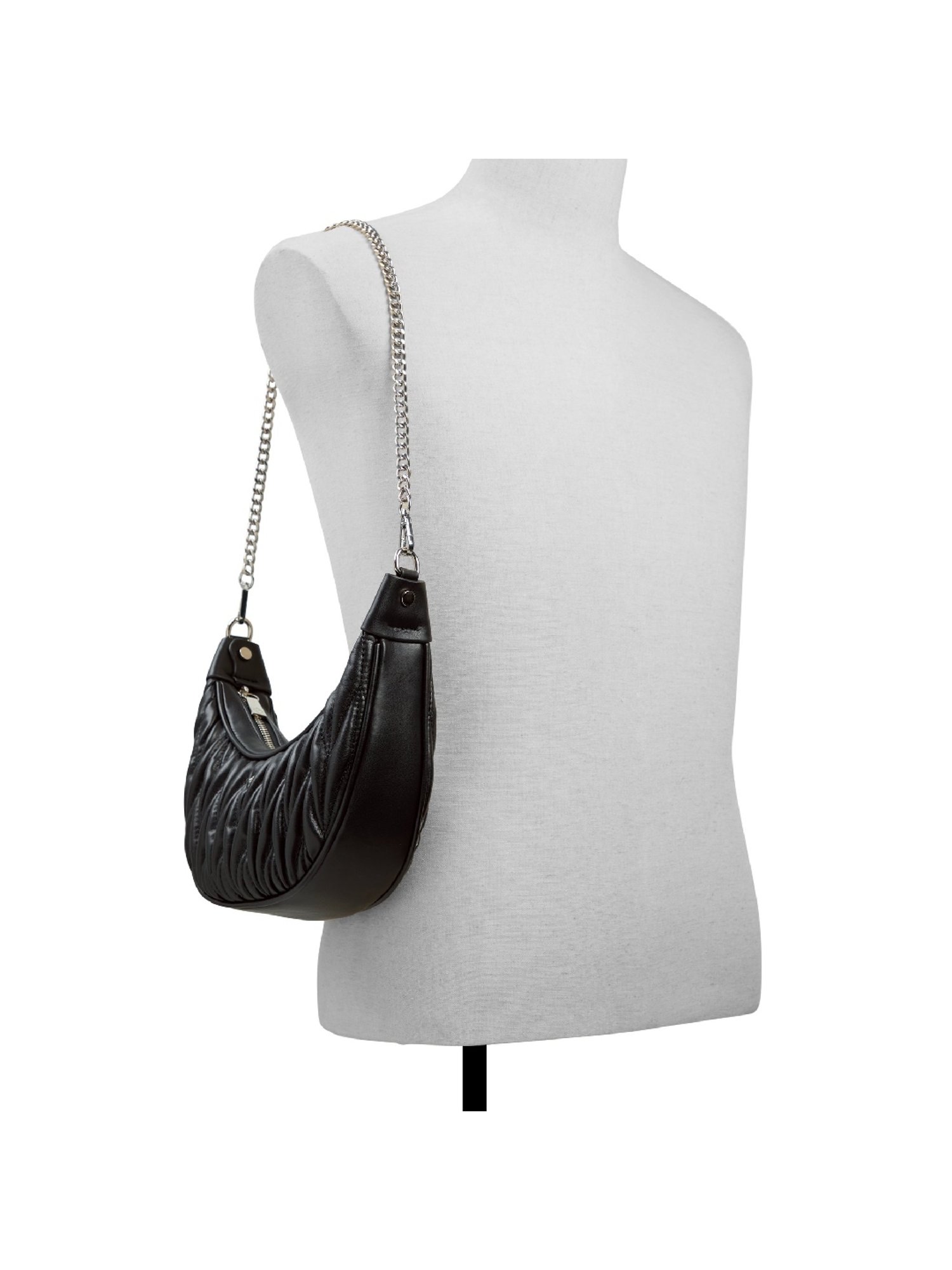 Call It Spring Black Textured Small Sling Handbag
