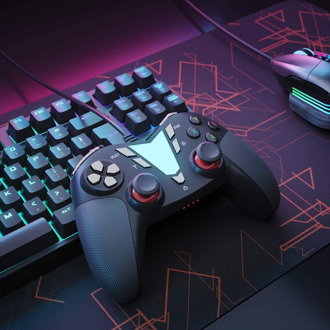 PC Steam Game Controller, IFYOO ONE Pro Wired USB Gaming Gamepad Joystick Compatible with Computer/Laptop(Windows 10/8/7/XP), Android(Phone/Tablet/TV/Box), PS3 - [Black&Silver]