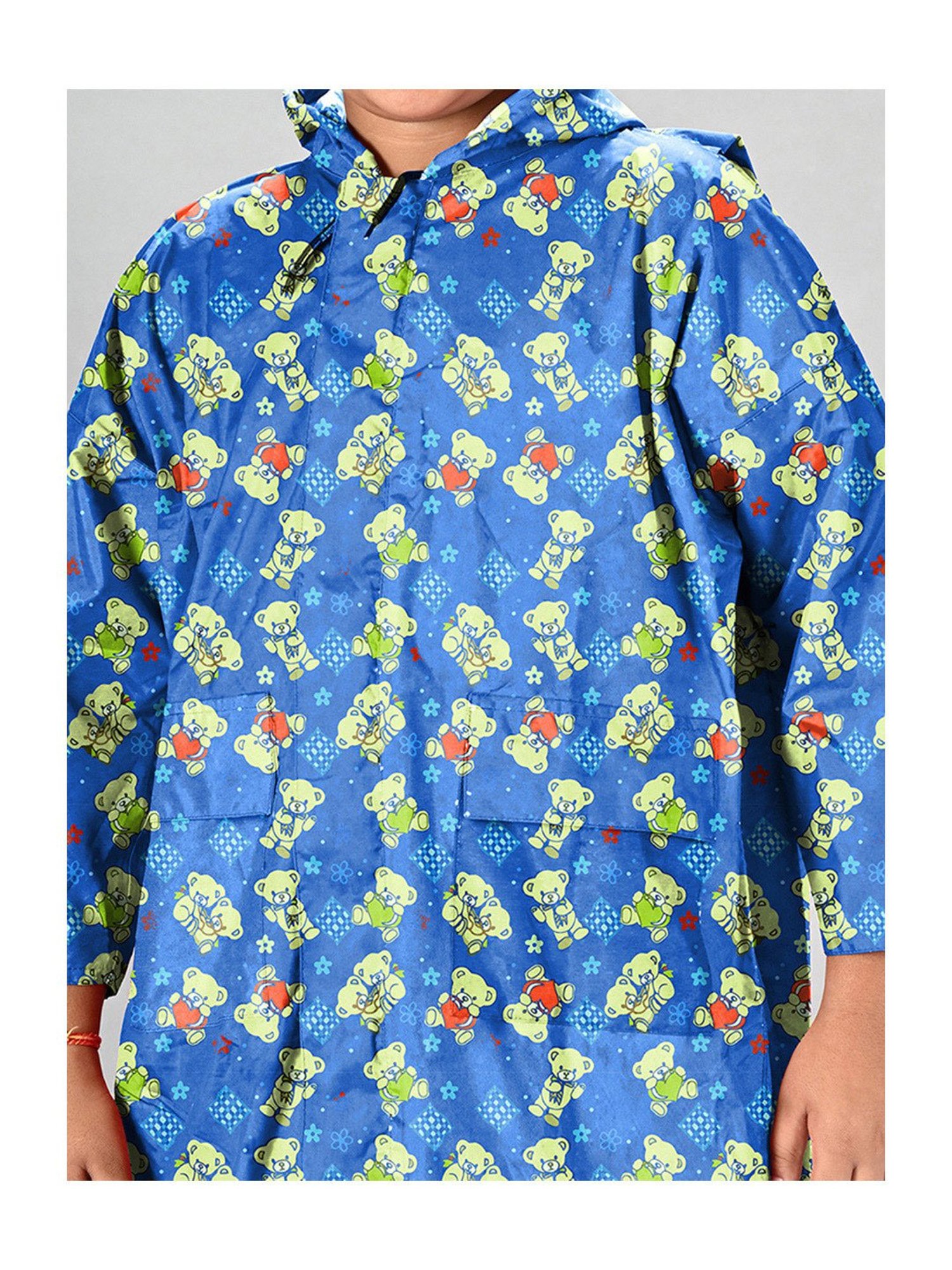 Little Surprise Box Kids Yellow Printed Full Sleeves Raincoat