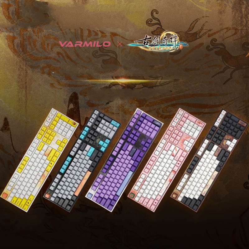 Varmilo  Ergonomic Design, Cool Exterior  108 Keys USB Wired Cable Detachable Cherry MX  Mechanical Gaming  Keyboard   For Office And Game, PBT Keycaps - VA108M Cen Ying Verison