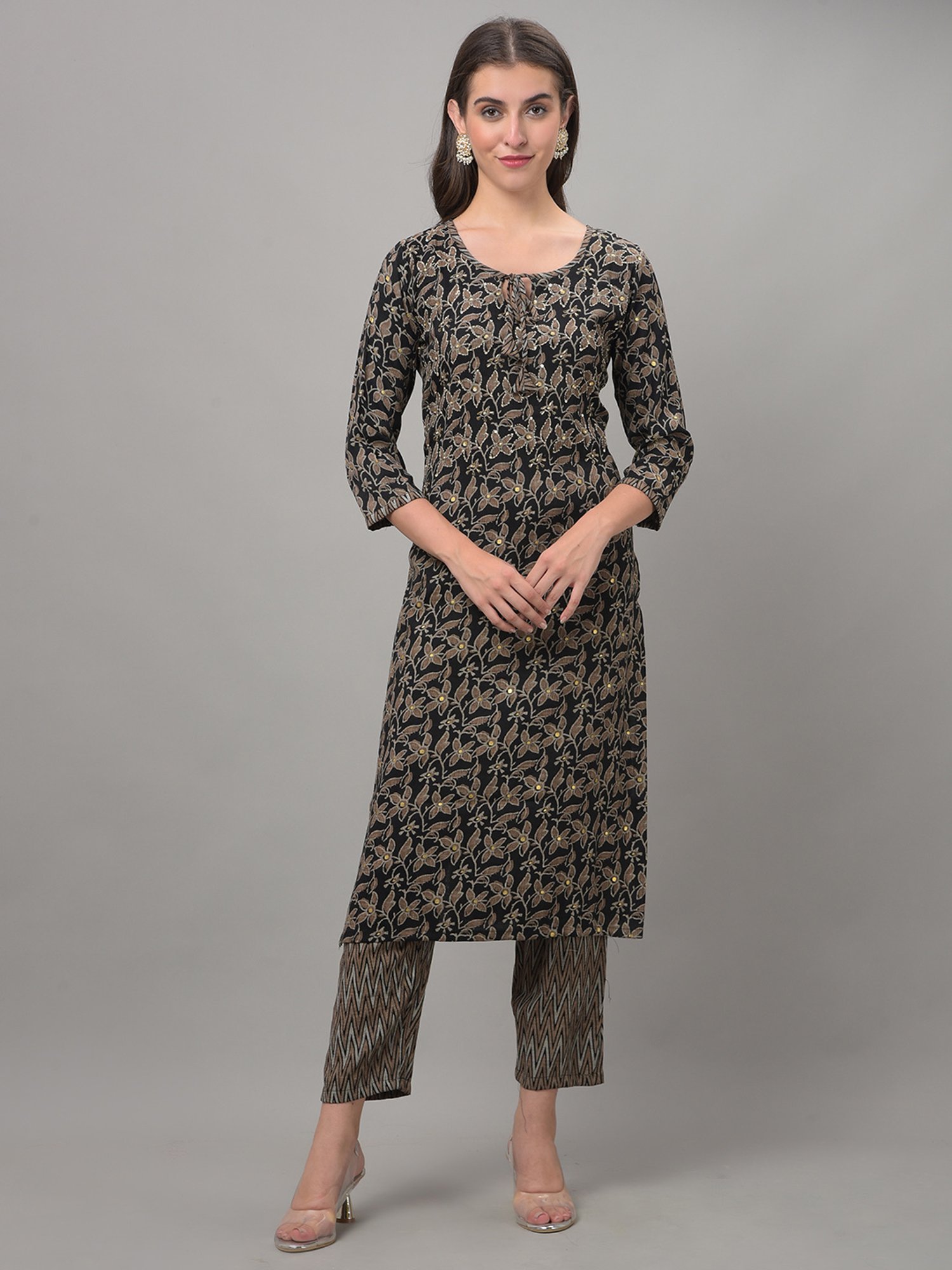 Dollar Missy Black Embellished Kurta With Pants