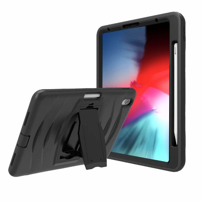 Valor Hard Dual Layer Plastic TPU Cover Case w/stand For Apple iPad Pro 12.9" (2018) - Black