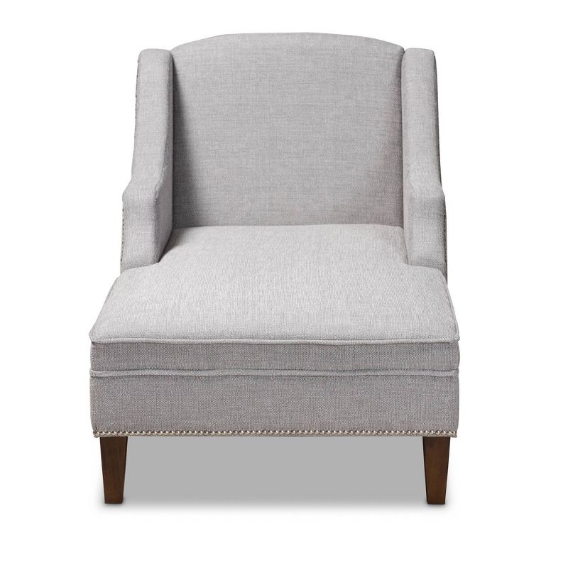 Pease Contemporary Faux Leather Upholstered Crystal Button Tufted Chaise Lounge White - Baxton Studio