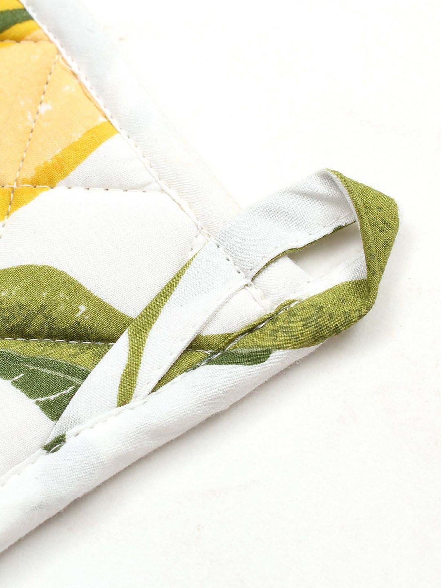 House This Rasaal Yellow & White Cotton Pot Holders - Set of 2