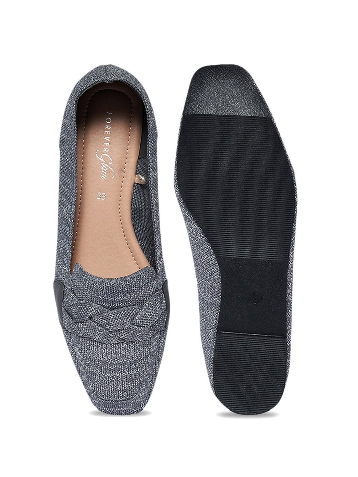 Forever Glam by Pantaloons Women's Grey Flat Ballets