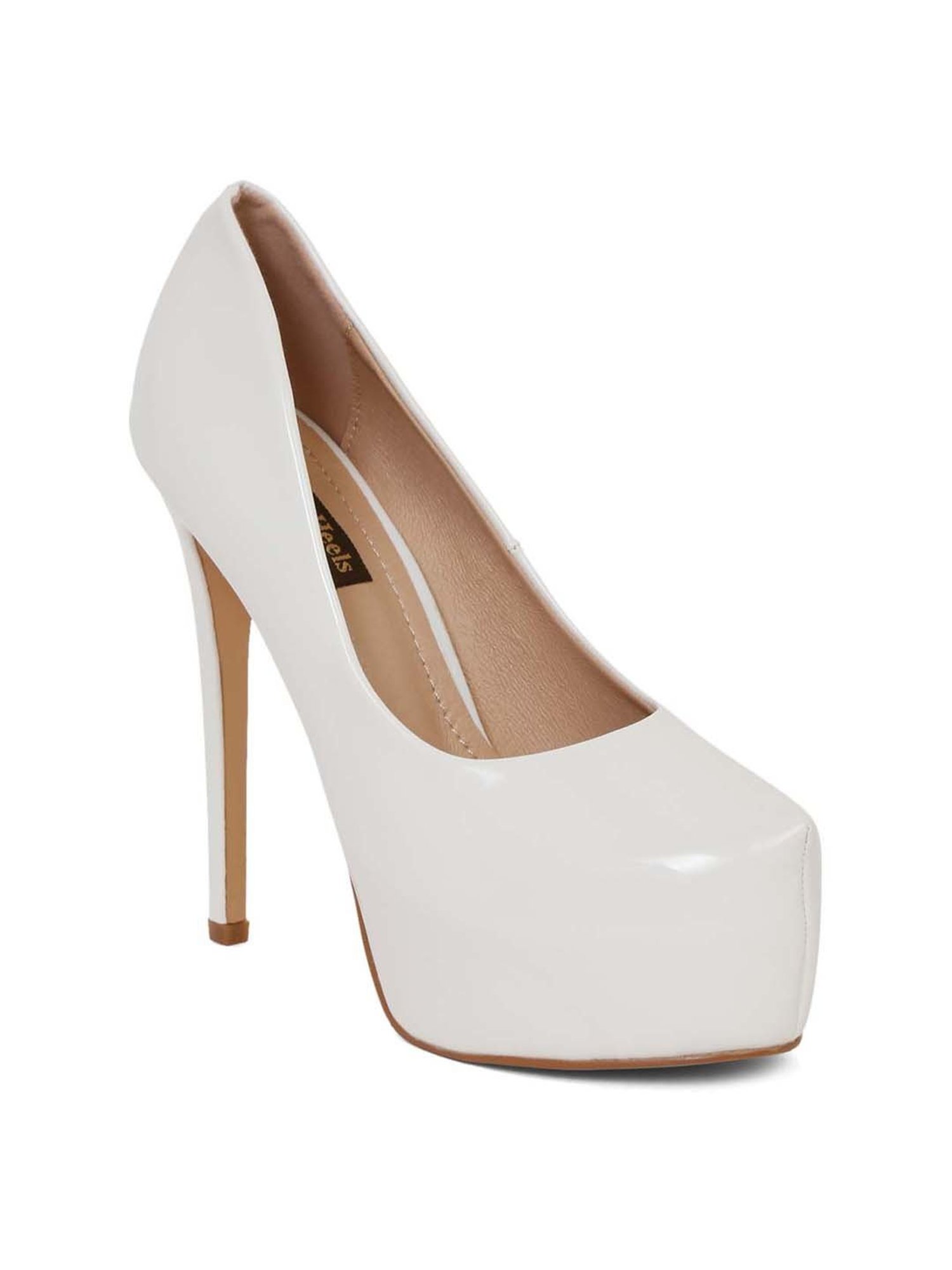 Flat N Heels Women's White Stiletto Pumps