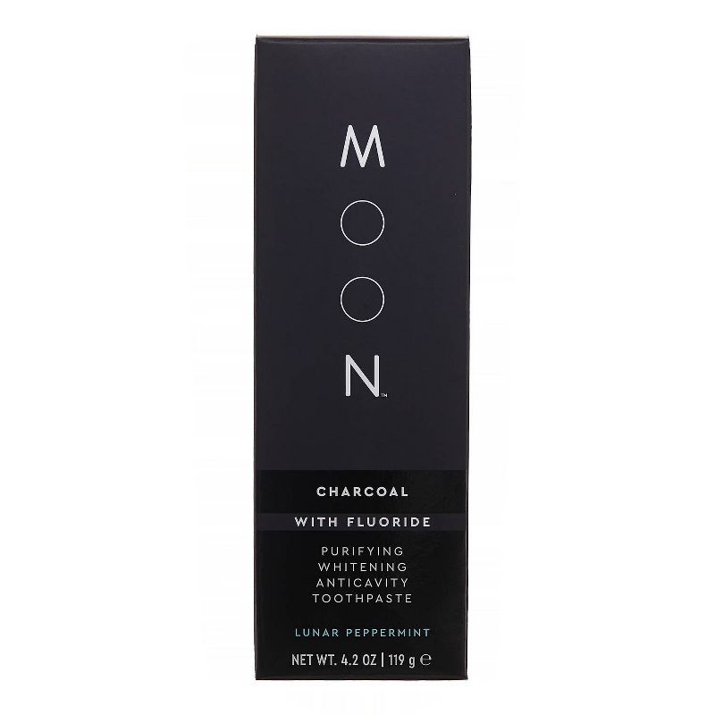 Moon Charcoal Fluoride Whitening Toothpaste - Vegan, Paraben + SLS Free - 4.2oz