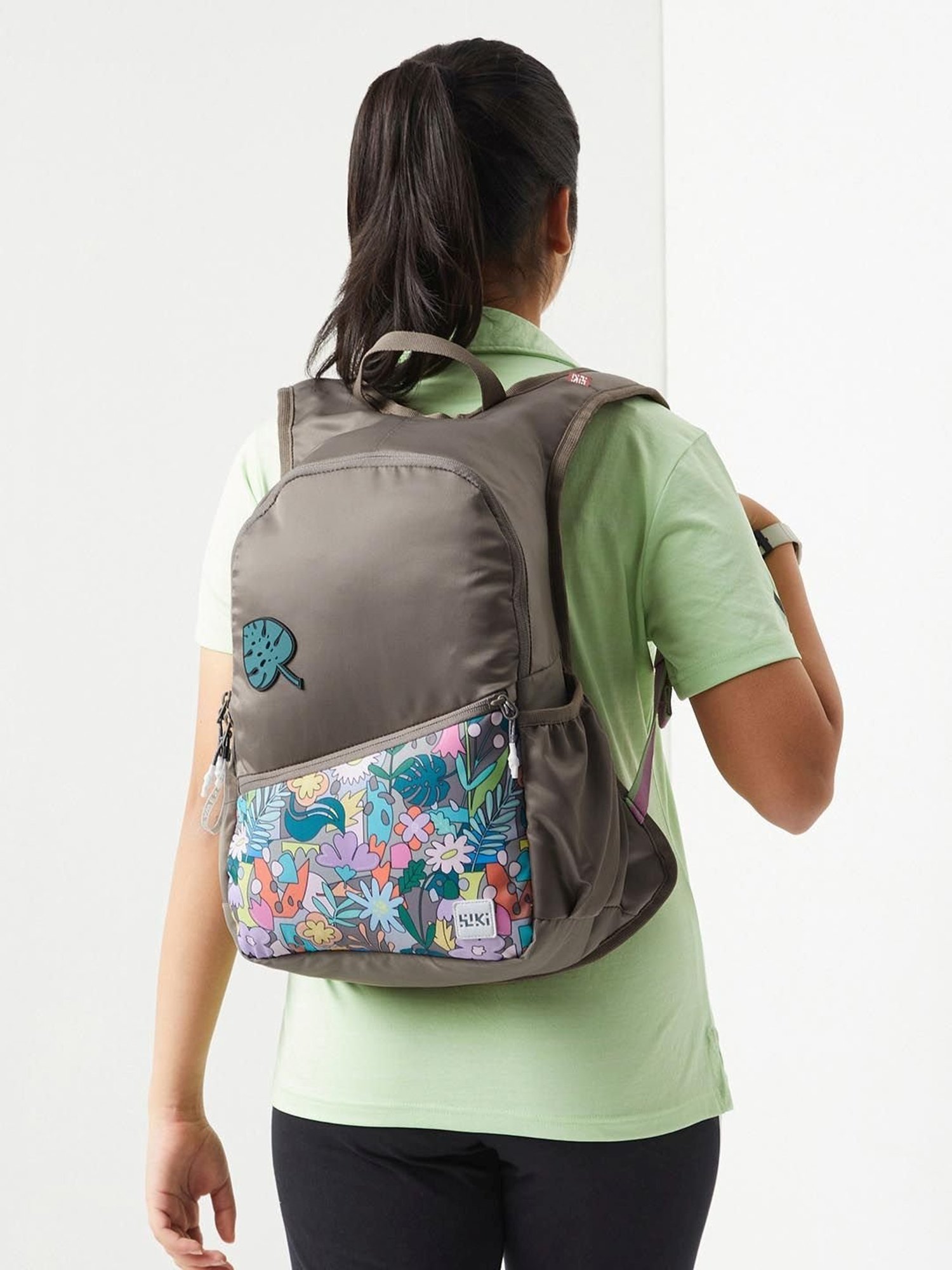 Wiki Back to School Brown Polyester Printed Backpack - 22 Ltrs