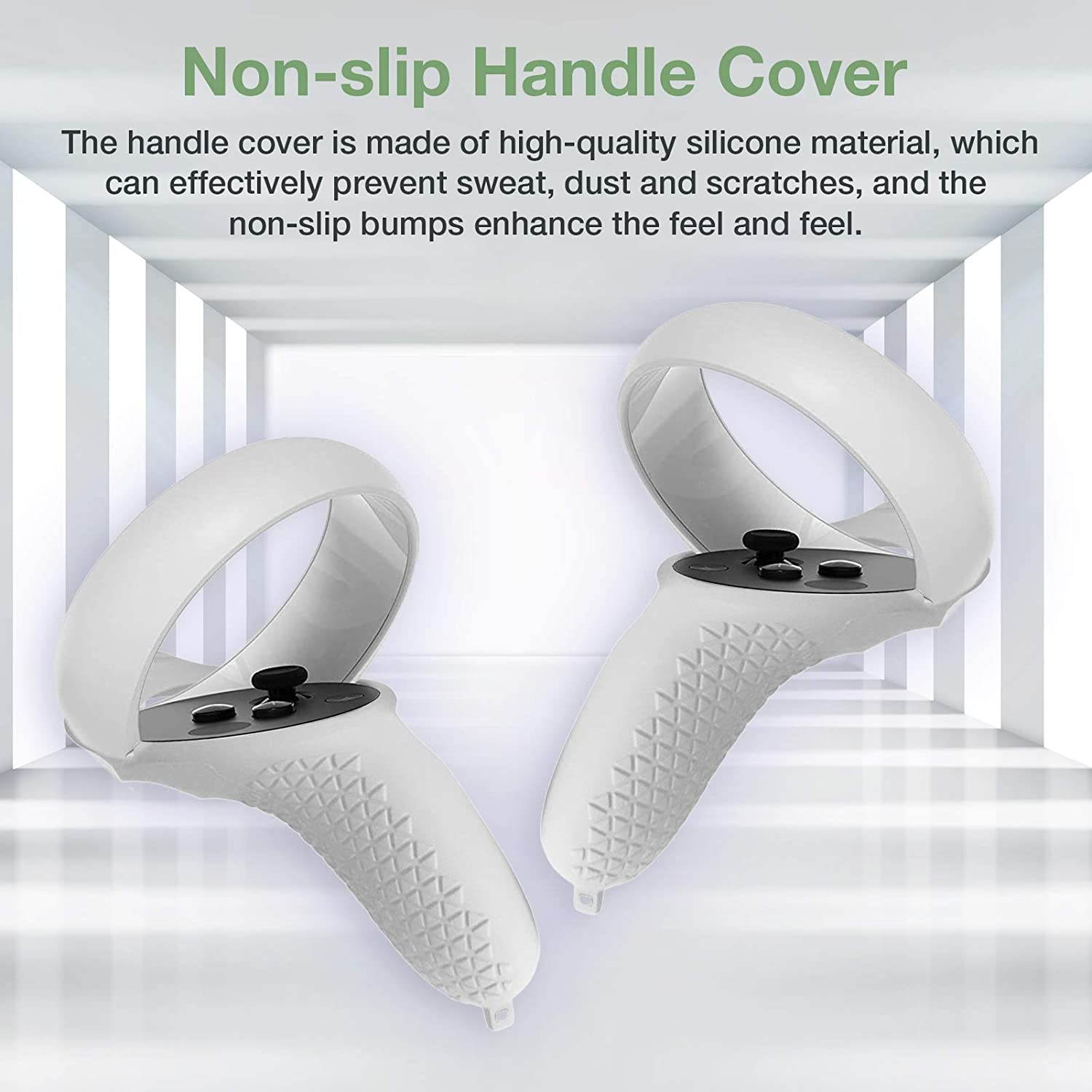 Cover Set for Oculus Quest 2, Touch Controller Grip Cover,Quest Lens Cover, Lens Protect Cover for Oculus Quest 2, Anti-Throw Sweatproof Handle Protective Sleeve