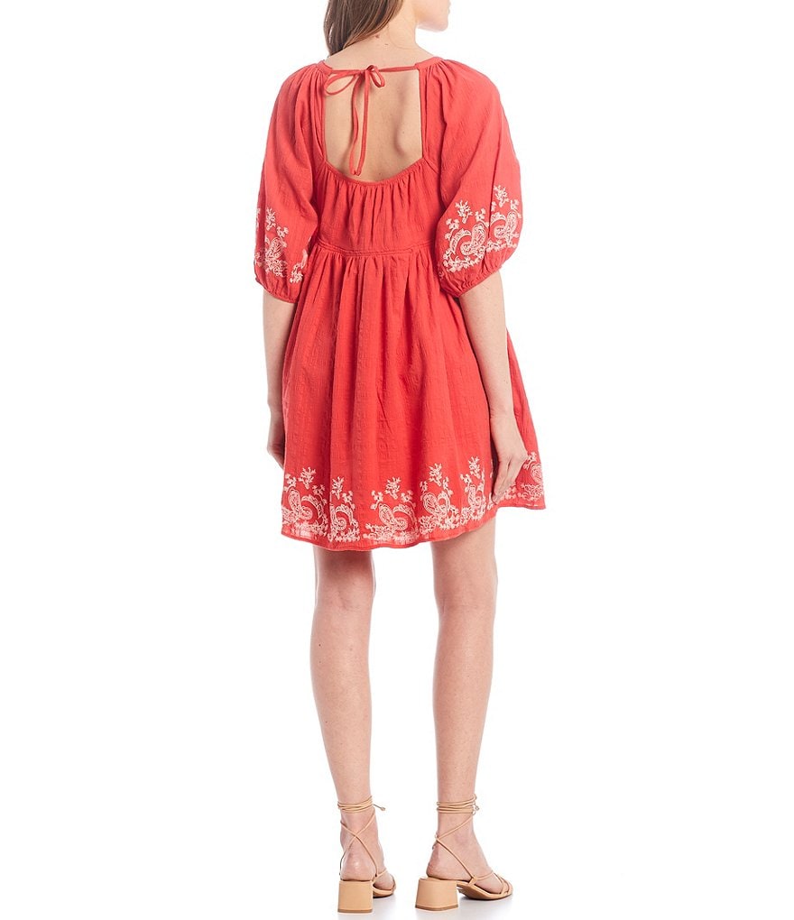 C&V Chelsea & Violet Tie Back Embroidered Dress