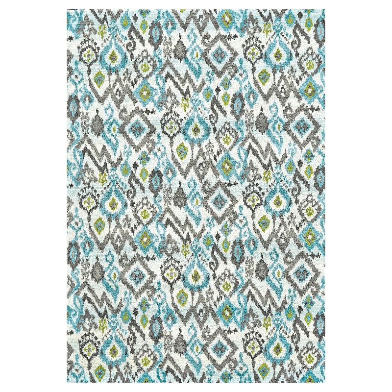 8'X11' Geometric Woven Area Rugs Lite Blue - Weave & Wander