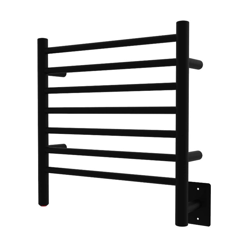 Amba RWHS-SMB Radiant Small 7 Bar Plug In Corded Heated Bathroom Towel Warmer with On/Off Switch and Hardwire Kit, Matte Black