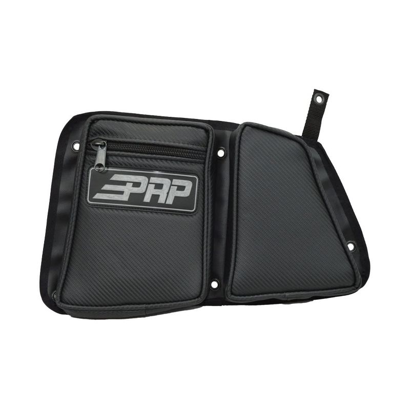 PRP Seats E40-210 Carbon Fiber Passenger and Driver Rear Door Side Storage Bag for Accessories with Knee Protection Pad, Black