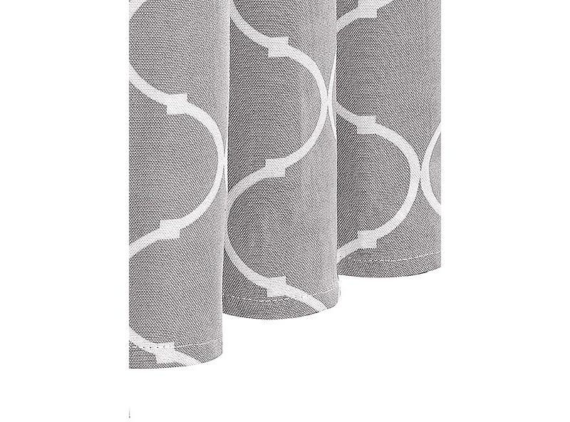 Kate Aurora Gray & White Lattice Clover Ultra Luxurious Tie Up Window Curtain Shades - 42 in. W x 63 in. L