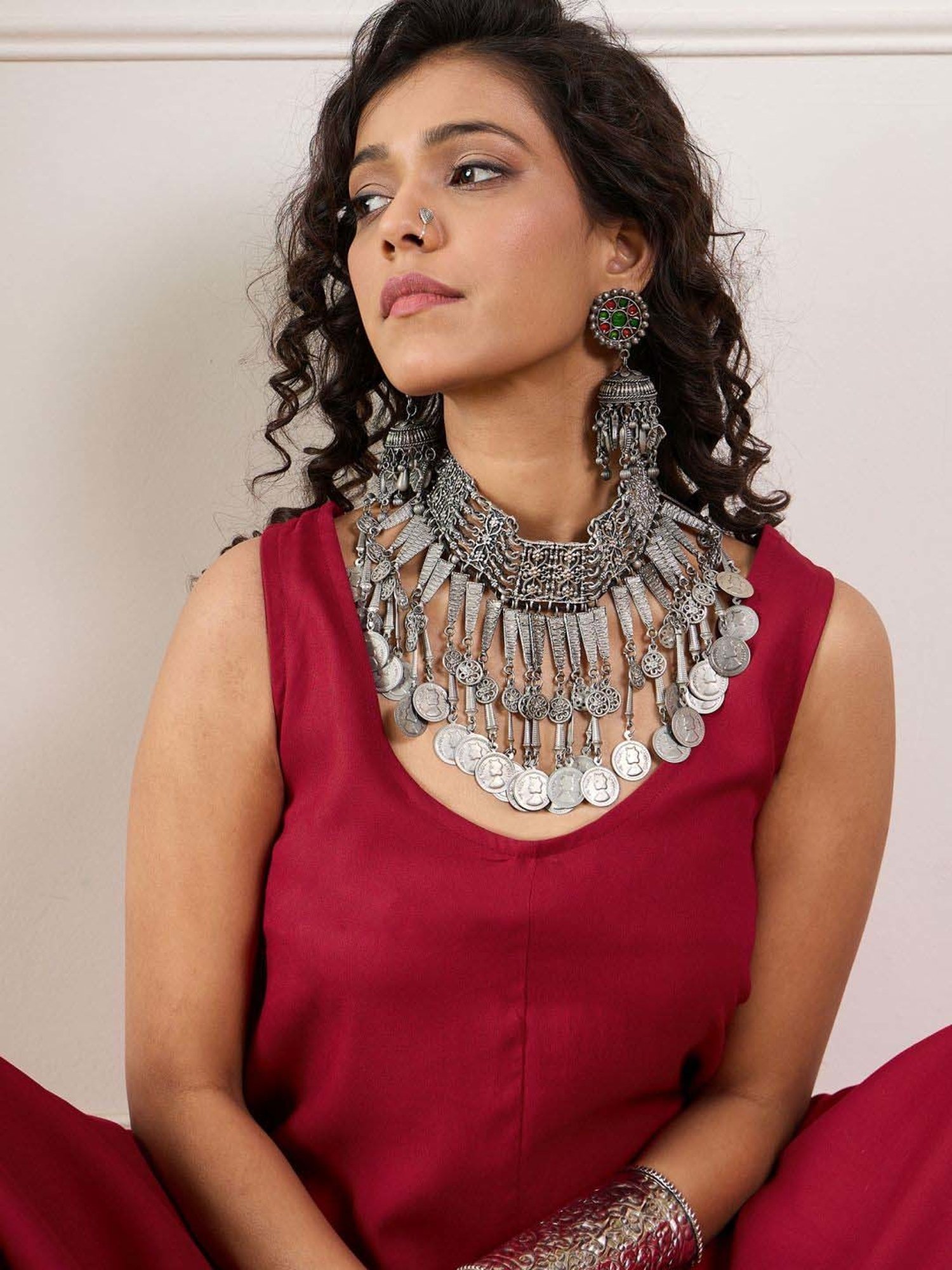 Inweave Maroon Regular Fit Jumpsuit