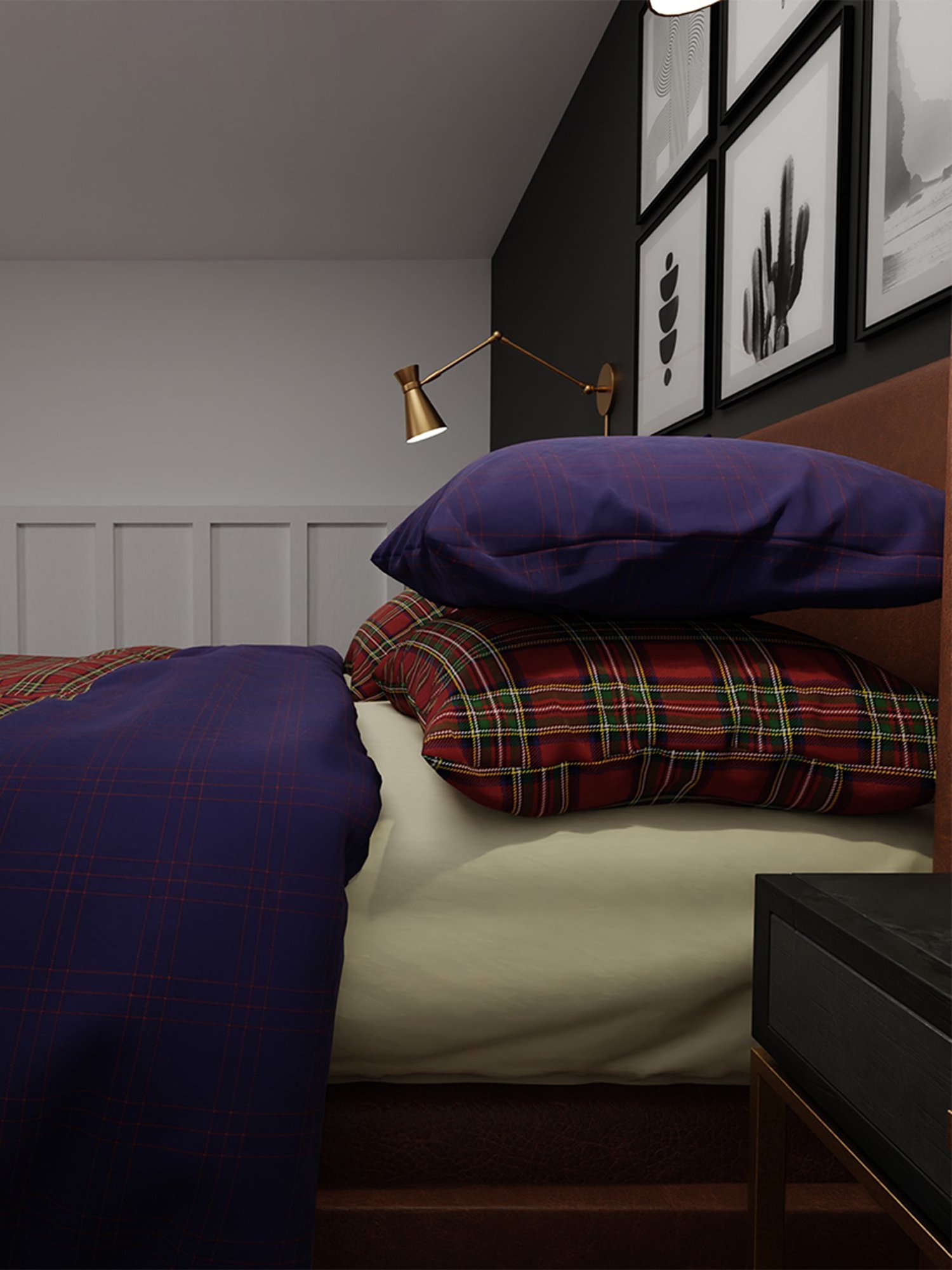 Stoa Paris Urbain Geometric Red & Green 230 TC Microfibre King Comforter with 4 Pillow Covers