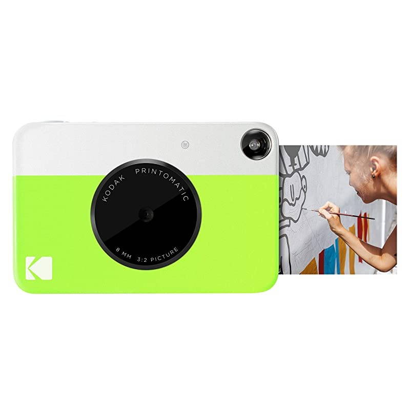 KODAK Printomatic Digital Instant Print Camera - Full Color Prints On  2x3" Sticky-Backed Photo Paper (Green) Print Memories Instantly