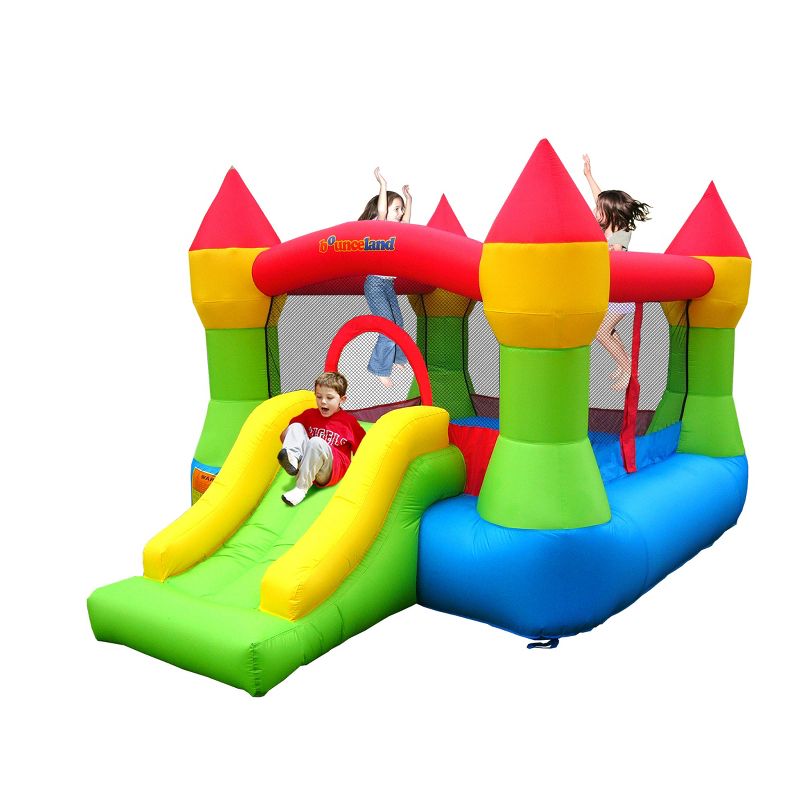 Costway Inflatable Water Slide Crab Dual Slide Bounce House Splash Pool W/ 950W Blower