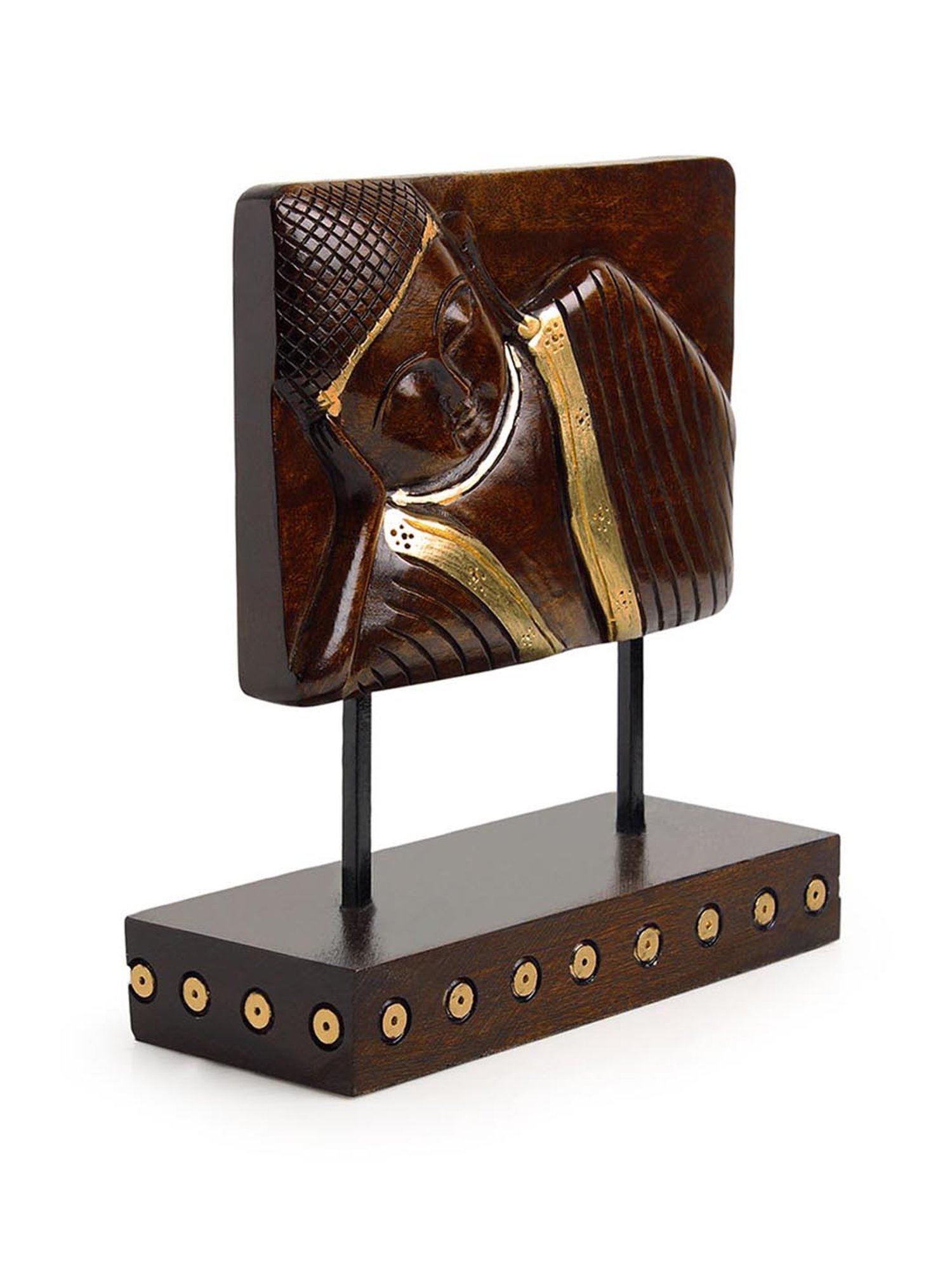 ExclusiveLane 'Resting Buddha' Hand Carved Wooden Sculpture Showpiece (7.6 Inch)