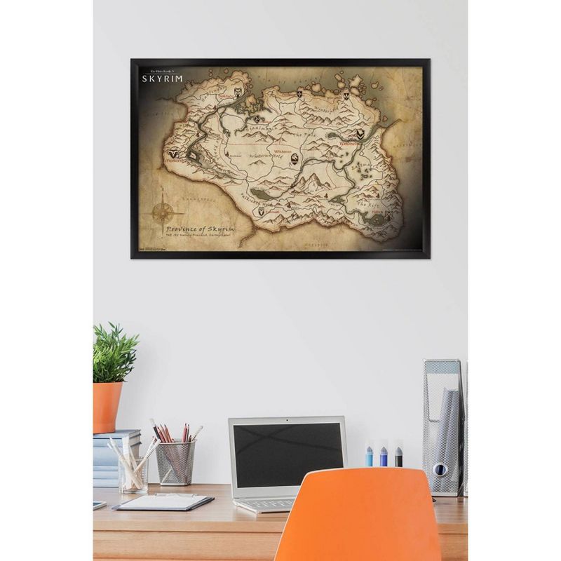 Elder Scrolls V - Map Framed Poster Trends International