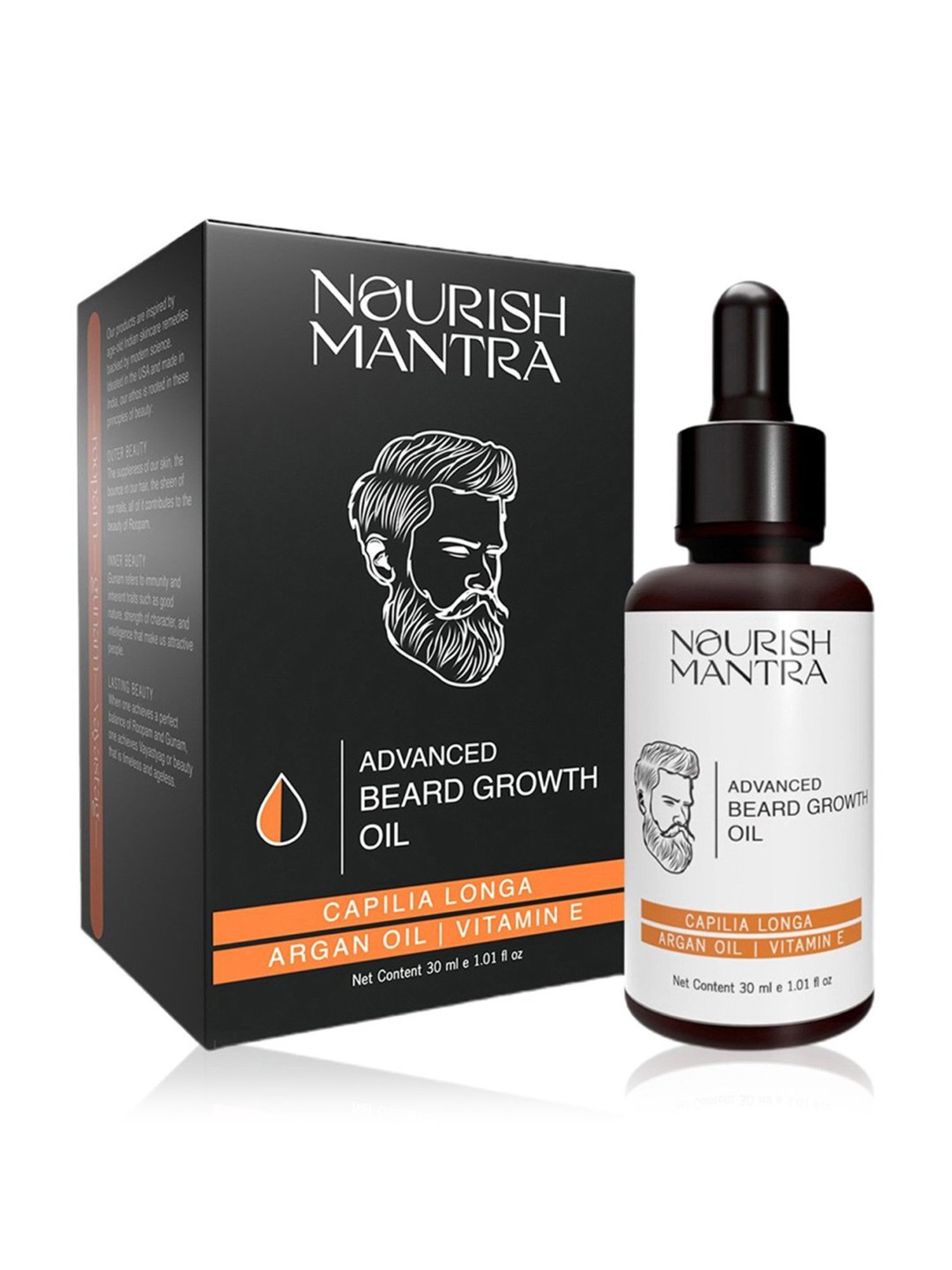 THE REAL MAN Beard Growth Oil 100 Percent Organic Beard & Moustache Hair Growth Oil - 50 ml