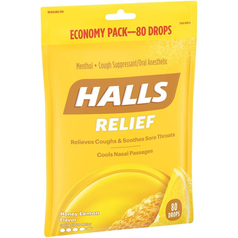 Halls Cough Drops - Honey Lemon - 80ct