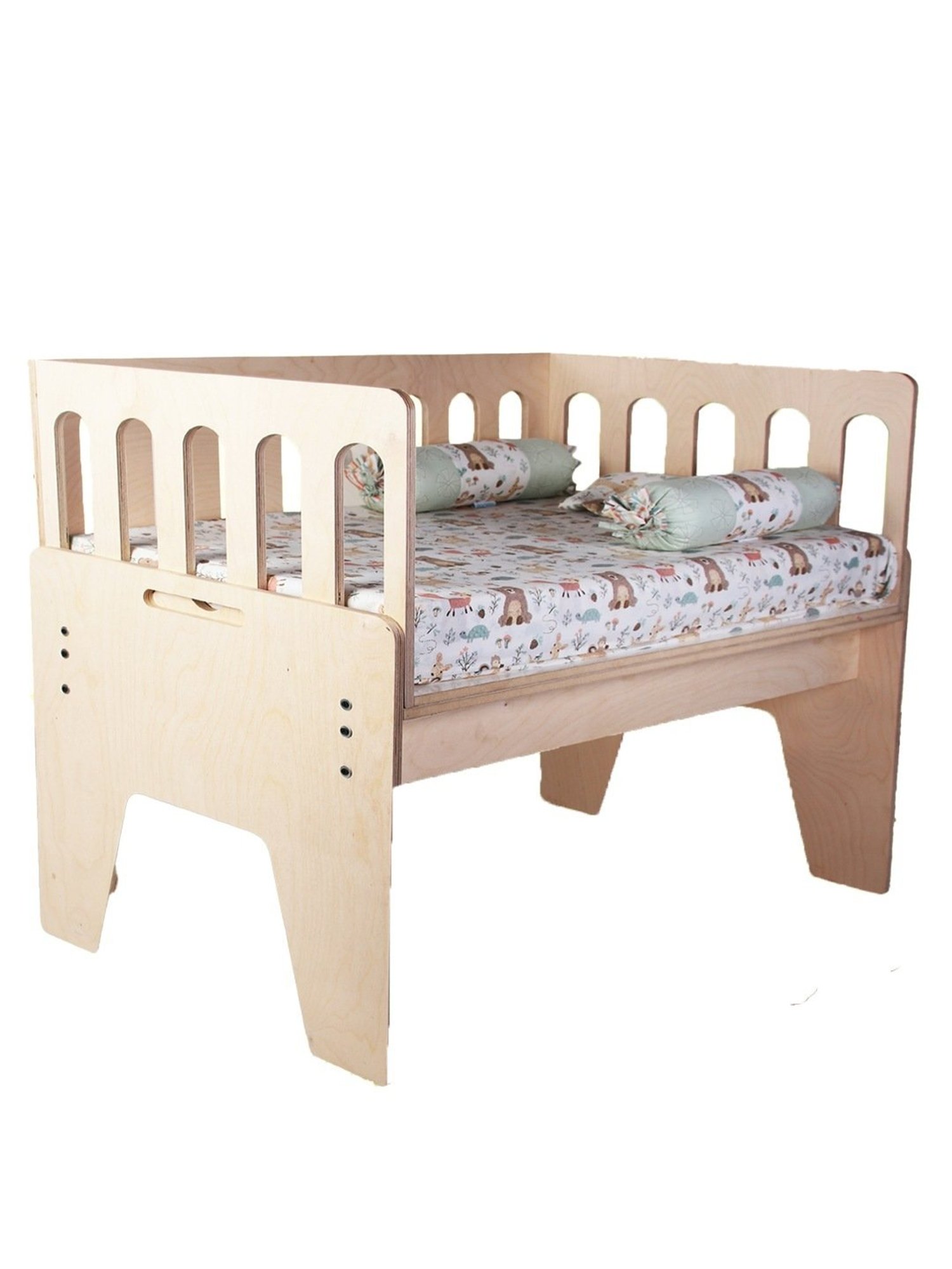 Kiddery White Bed Side Sleeper Crib for Baby (0-24 Months)