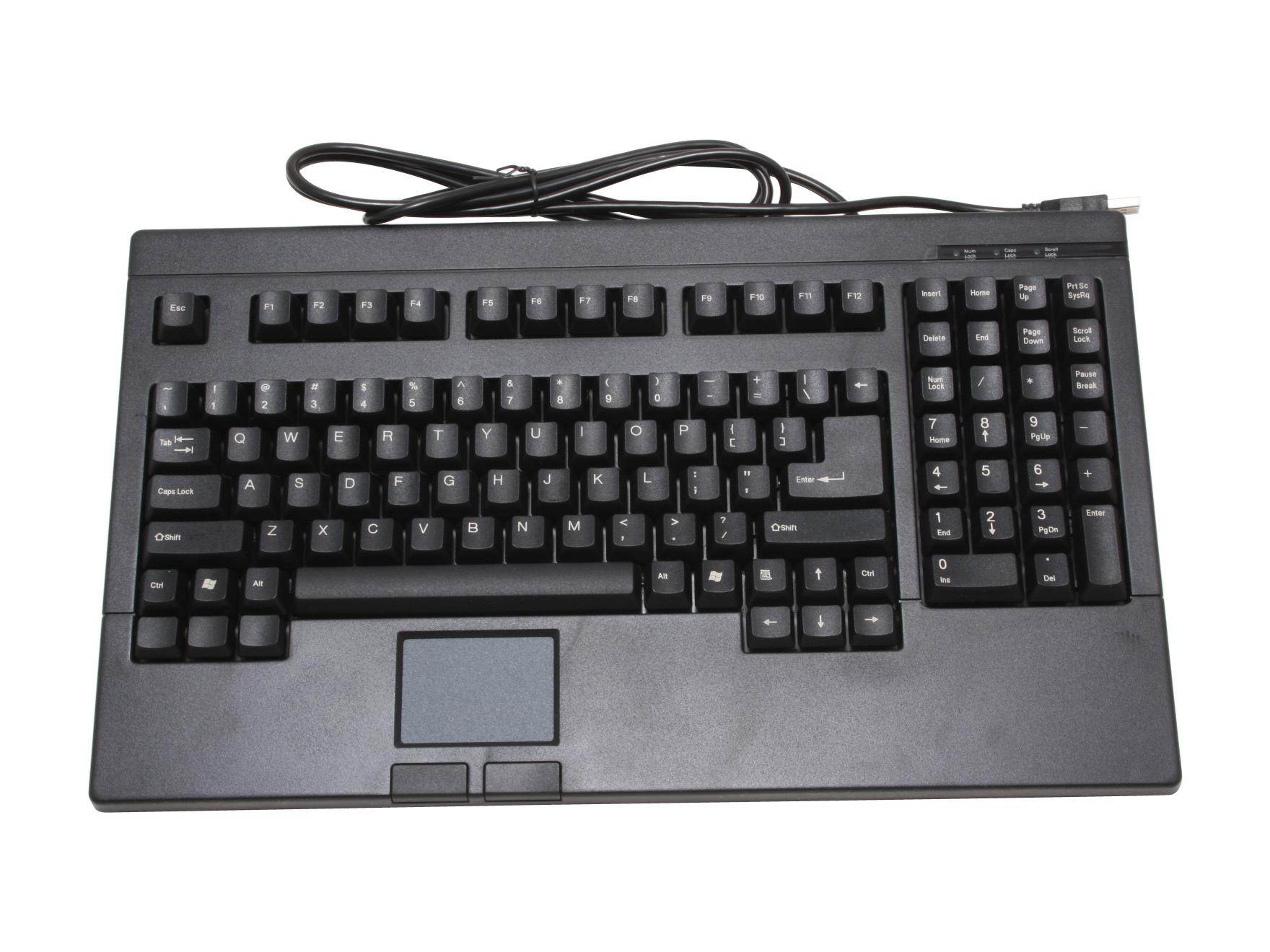 SolidTek KB-730BU Black USB Wired Mini Keyboard with TouchPad