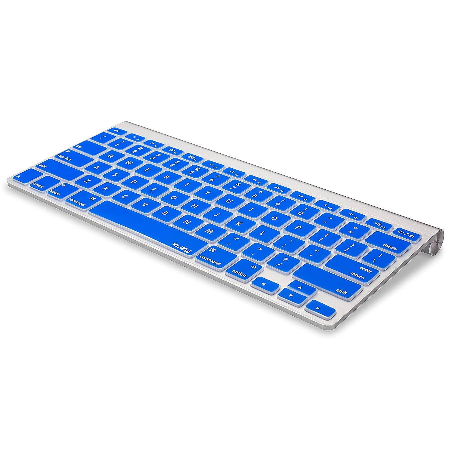 Kuzy - BLUE Keyboard Cover Silicone Skin for MacBook Pro 13" 15" 17" (with or w/out Retina Display) iMac and MacBook Air 13" - Blue