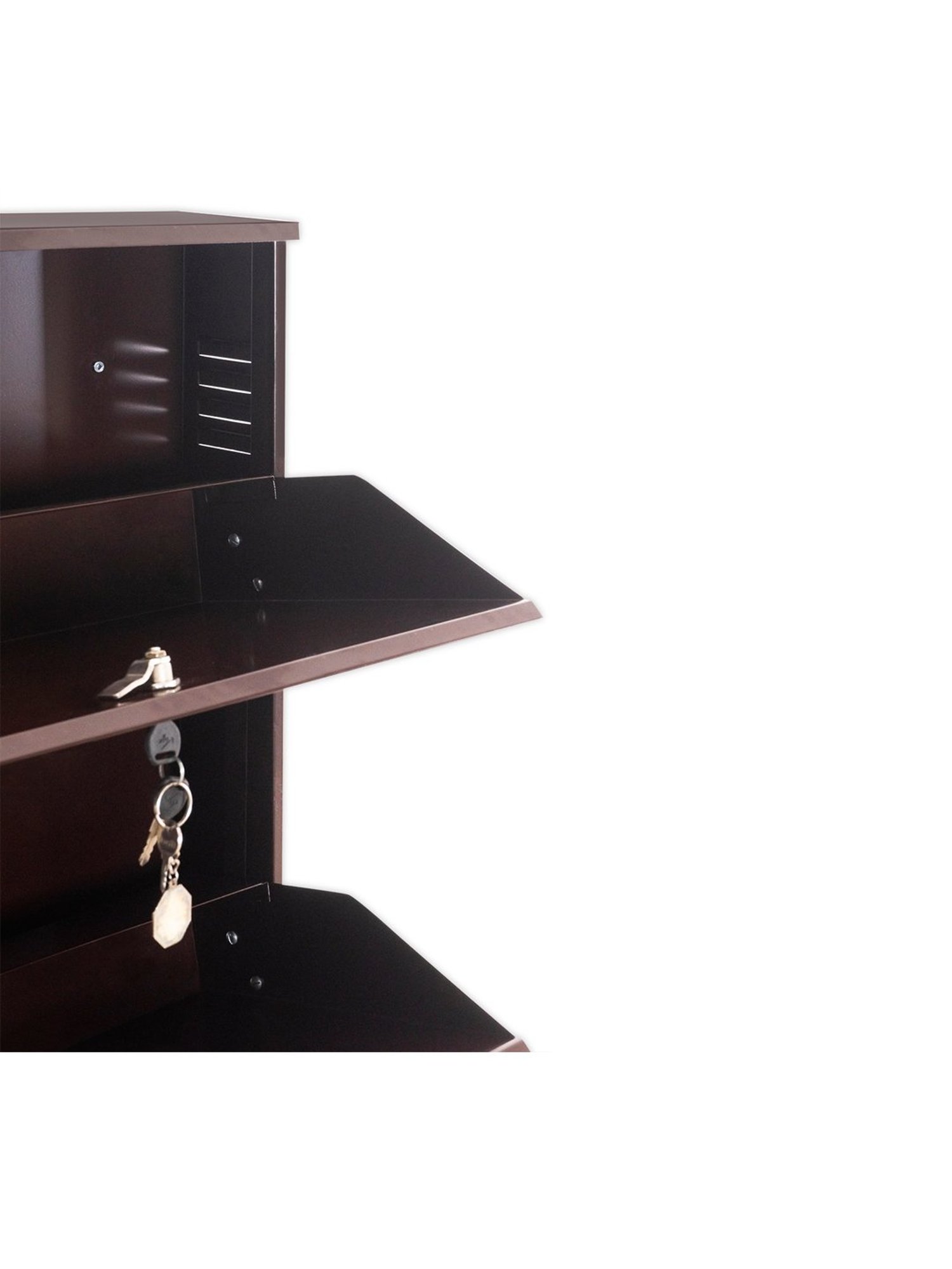 Delite Kom Metal Shoe Rack - 29" 4 Shelf, Coffee, PowderCoat, Wall Mount, DIY