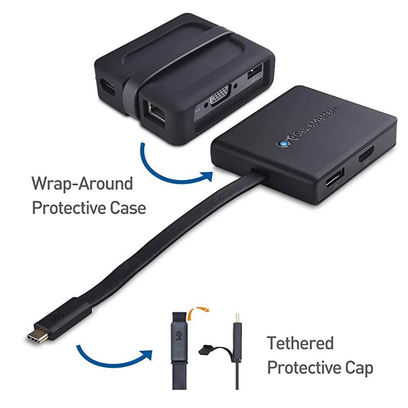 USB C Hub with HDMI DisplayPort VGA USB 20 Fast Ethernet 60W Charging Thunderbolt 3 Port Compatible with MacBook Pro Dell XPS HP Spectre x360 and More