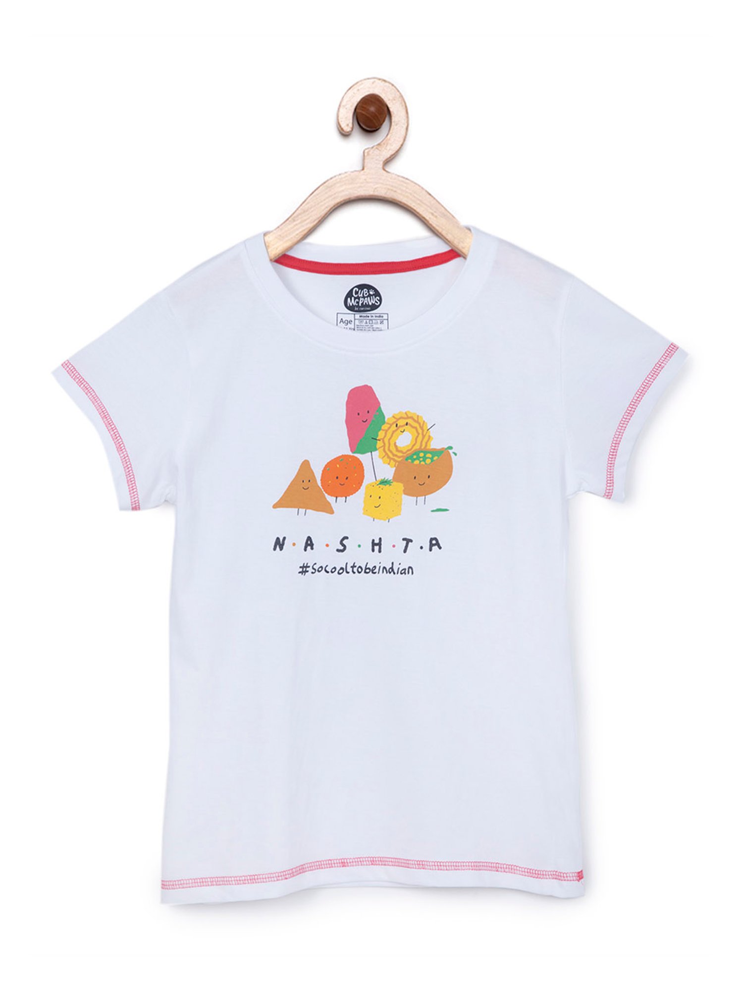 Cub McPaws Kids White Printed  Top